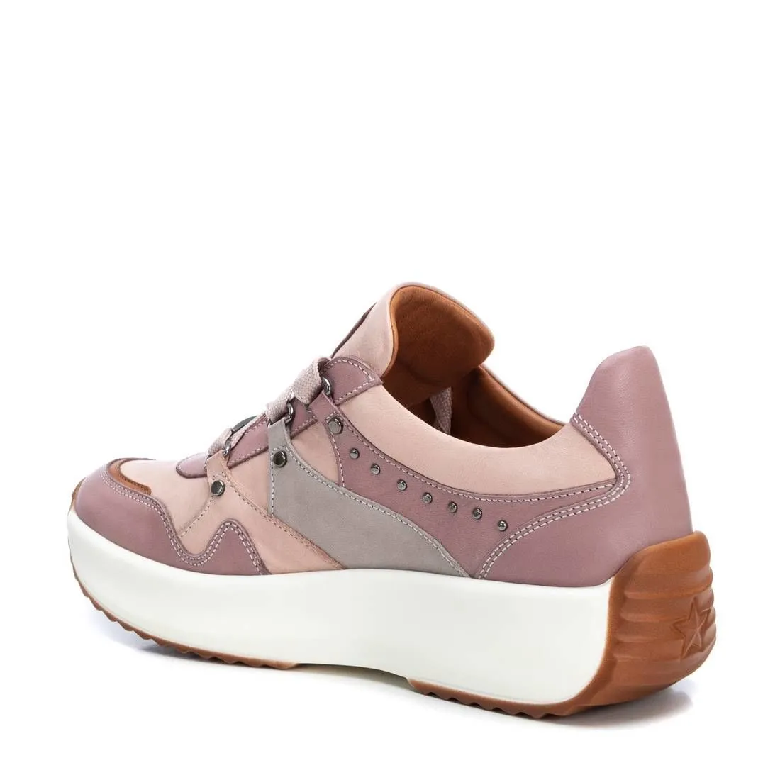 Carmela Womens Leather Fashion Trainers - Nude