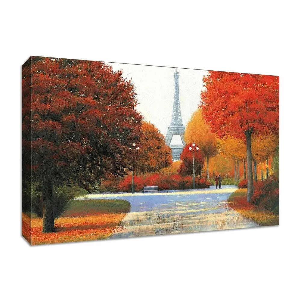"Autumn in Paris Couple" by James Wiens, Fine Art Giclee Print on Gallery Wrap Canvas